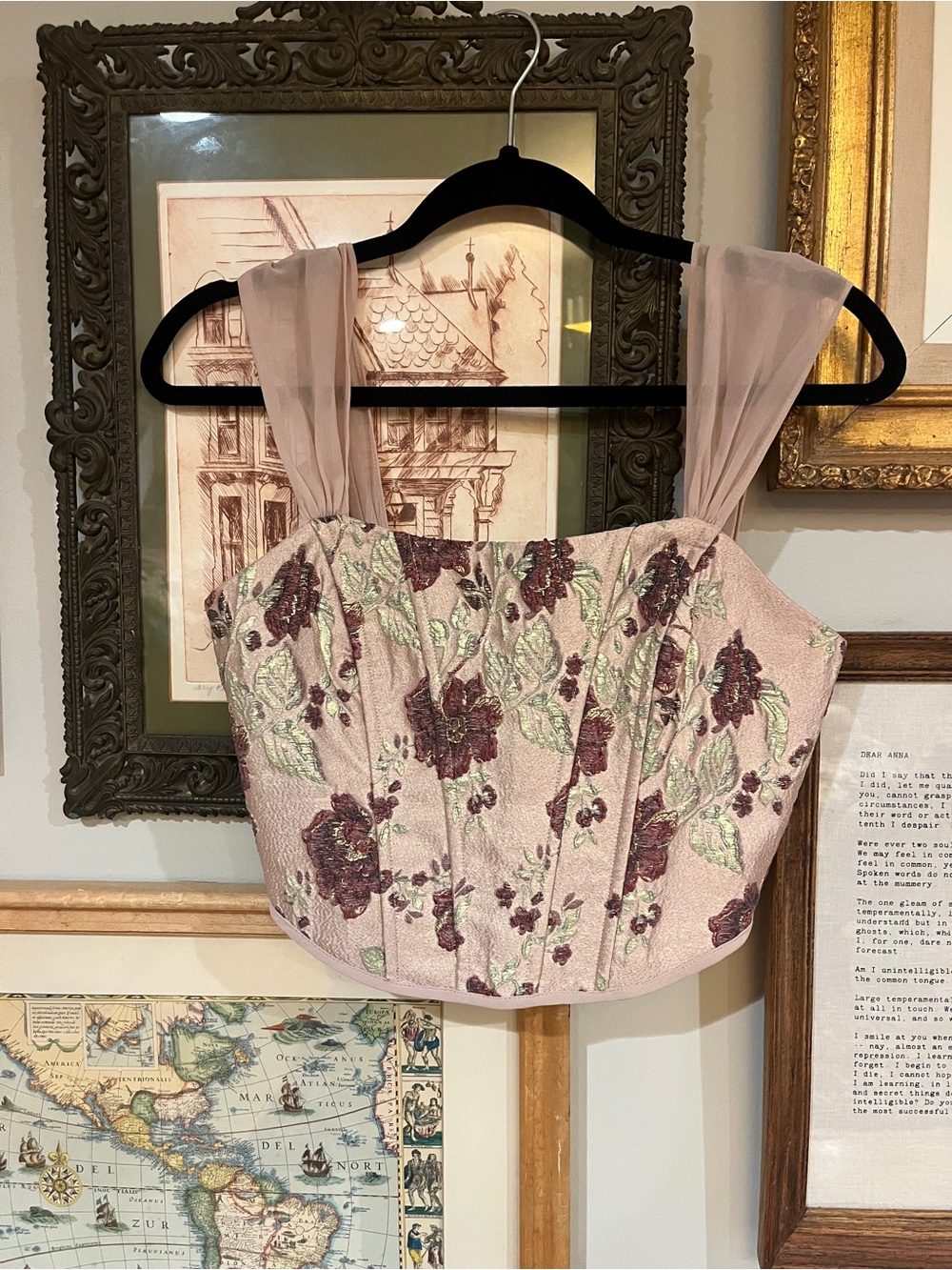 Altar’d State Floral Embroidered Pink Corset Top